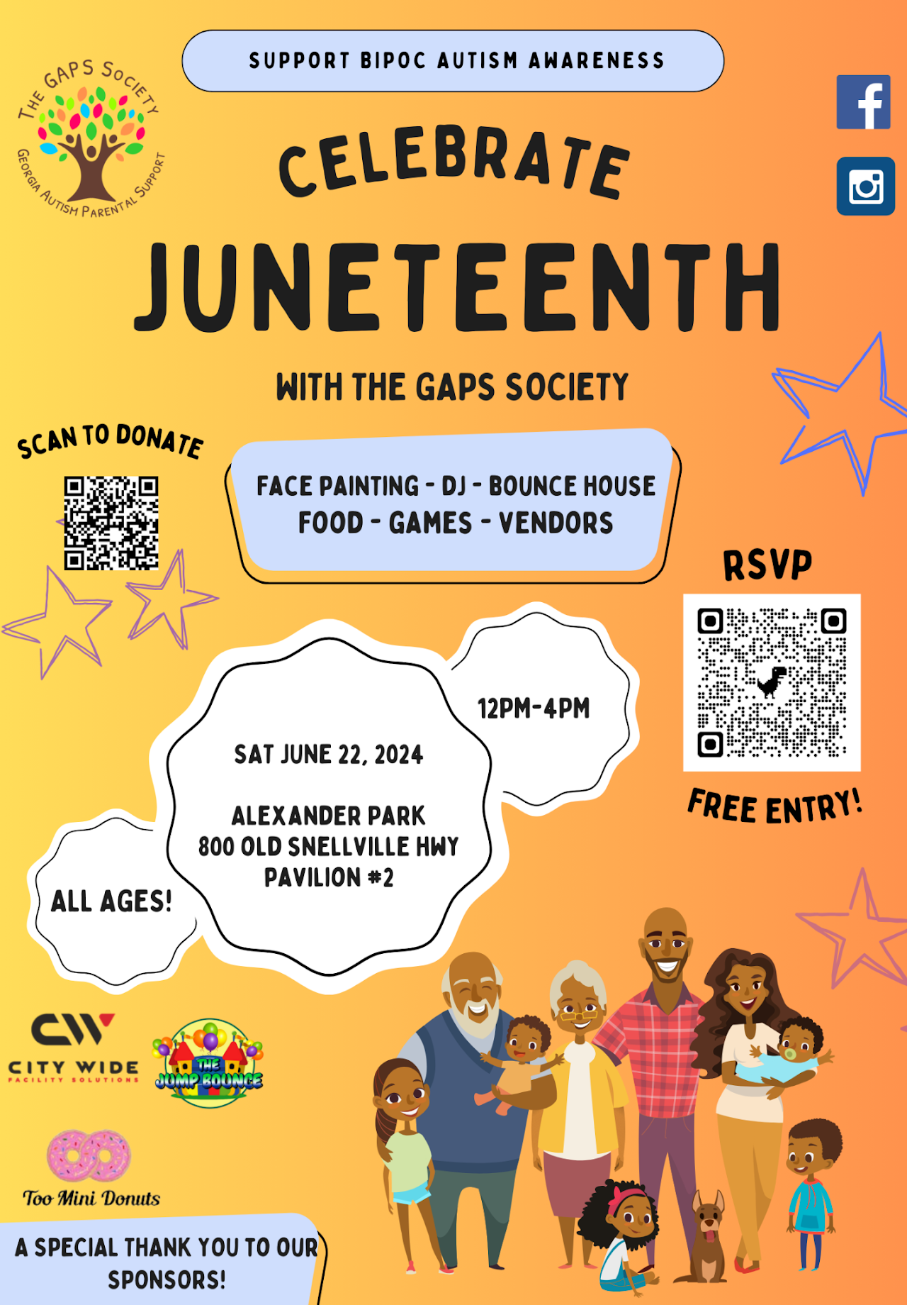 Juneteenth GAPS Society Event flyer.